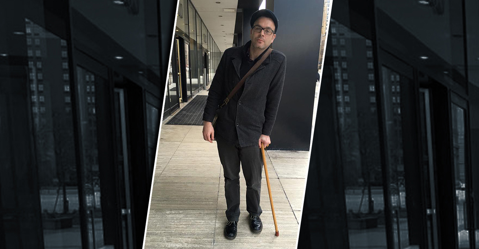 T Hessman with a Cane