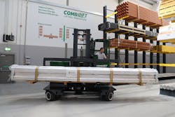 The multidirectional operation of Combilift C8000 carries allows the driver to slide easily into narrow passages.