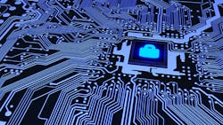 A digital interpretation of a circuitboard and a padlock. A digital interpretation of a circuitboard and a padlock.