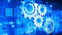 Gears and binary code illustration Gears and binary code illustration