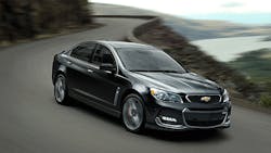 2016 Chevy SS driving on windy road 2016 Chevy SS driving on windy road