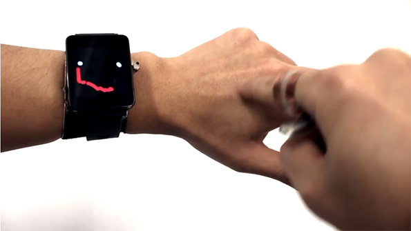 Smiley face on skintrack smart watch