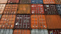 A wall of shipping containers.