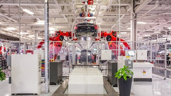 inside Tesla factory in Fremont, California