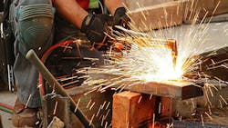 A close-up of a welder in Los Angeles. A close-up of a welder in Los Angeles.
