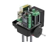 The RTK REact DC electric actuator uses a smart controller, seen atop the BLDC motor, to intelligently adjust speed in response to changing conditions.