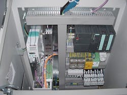 View of an electric cabinet with integrated PLC