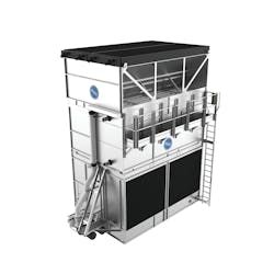 HXV Hybrid Cooler uses up to 70% less water than other water-cooled evaporative equipment