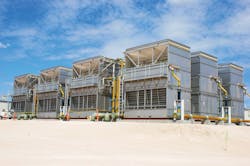 The HXV Hybrid Cooler virtually eliminates plume and reduces water usage. The HXV Hybrid Cooler virtually eliminates plume and reduces water usage.