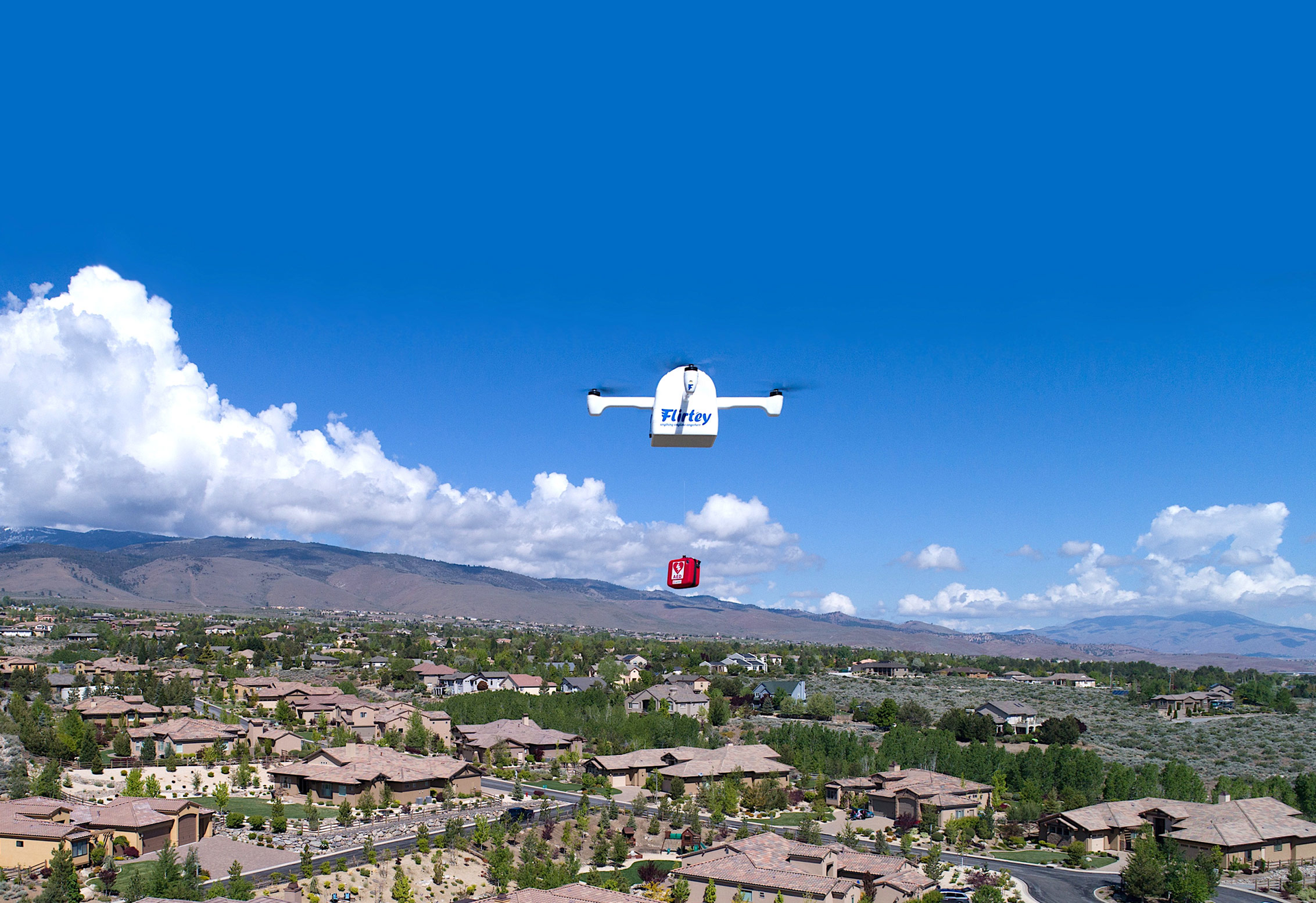 The Flirtey Eagle Delivering A Medical Package