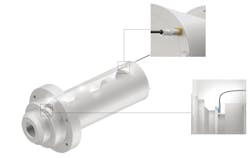 The measuring system for linear expansion of the spindle based on eddyNCDT eddy current sensors from Micro-Epsilon can be perfectly integrated due to its miniature design. The measuring system for linear expansion of the spindle based on eddyNCDT eddy current sensors from Micro-Epsilon can be perfectly integrated due to its miniature design.
