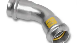A press fitting for gas installations made from stainless steel