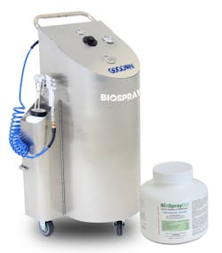 The BioSpray Surface Cleaner and Sanitizer system deliver faster, safer, and more efficient surface sanitation in your food plant, school, healthcare facility or anywhere you need surface sanitation. Especially useful in &ldquo;dry&rdquo; clean areas where wet cleaning solutions are not recommended.