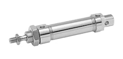 Standardized, round mini cylinders like the AVENTICS Series CSL-RD from Emerson meet international food industry laws, standards, and directives to help ensure optimum product safety during production.