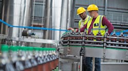 Workers on Beverage Production Line Workers on Beverage Production Line