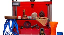 Duo with sample prints of several 3D printing formats, such as a large-format part with a stool, a carbon fiber part with the screw, high-temperature part with the impeller, and flexible part with the vase. Duo with sample prints of several 3D printing formats, such as a large-format part with a stool, a carbon fiber part with the screw, high-temperature part with the impeller, and flexible part with the vase.