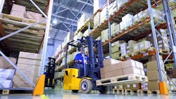 With high power density and shock load resistance, and shorter cycle times, the Thomson H-Track electro-hydraulic actuator can be applied to a variety of material handling applications such as pallet lifts. With high power density and shock load resistance, and shorter cycle times, the Thomson H-Track electro-hydraulic actuator can be applied to a variety of material handling applications such as pallet lifts.