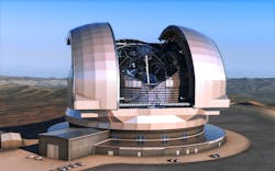 Figure 3 – The European Extremely Large Telescope (ELT) will be the largest terrestrial telescope for scientific evaluation of electromagnetic radiation in the visible and near-infrared wavelength range. Figure 3 – The European Extremely Large Telescope (ELT) will be the largest terrestrial telescope for scientific evaluation of electromagnetic radiation in the visible and near-infrared wavelength range.