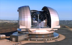 Figure 3 – The European Extremely Large Telescope (ELT) will be the largest terrestrial telescope for scientific evaluation of electromagnetic radiation in the visible and near-infrared wavelength range. Figure 3 – The European Extremely Large Telescope (ELT) will be the largest terrestrial telescope for scientific evaluation of electromagnetic radiation in the visible and near-infrared wavelength range.