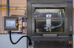 With this standalone system made entirely from stainless steel, the part to be cleaned is placed in a receiver mounted on an x/y-axis, rotary table, or combination of both, located in the process chamber. With this standalone system made entirely from stainless steel, the part to be cleaned is placed in a receiver mounted on an x/y-axis, rotary table, or combination of both, located in the process chamber.