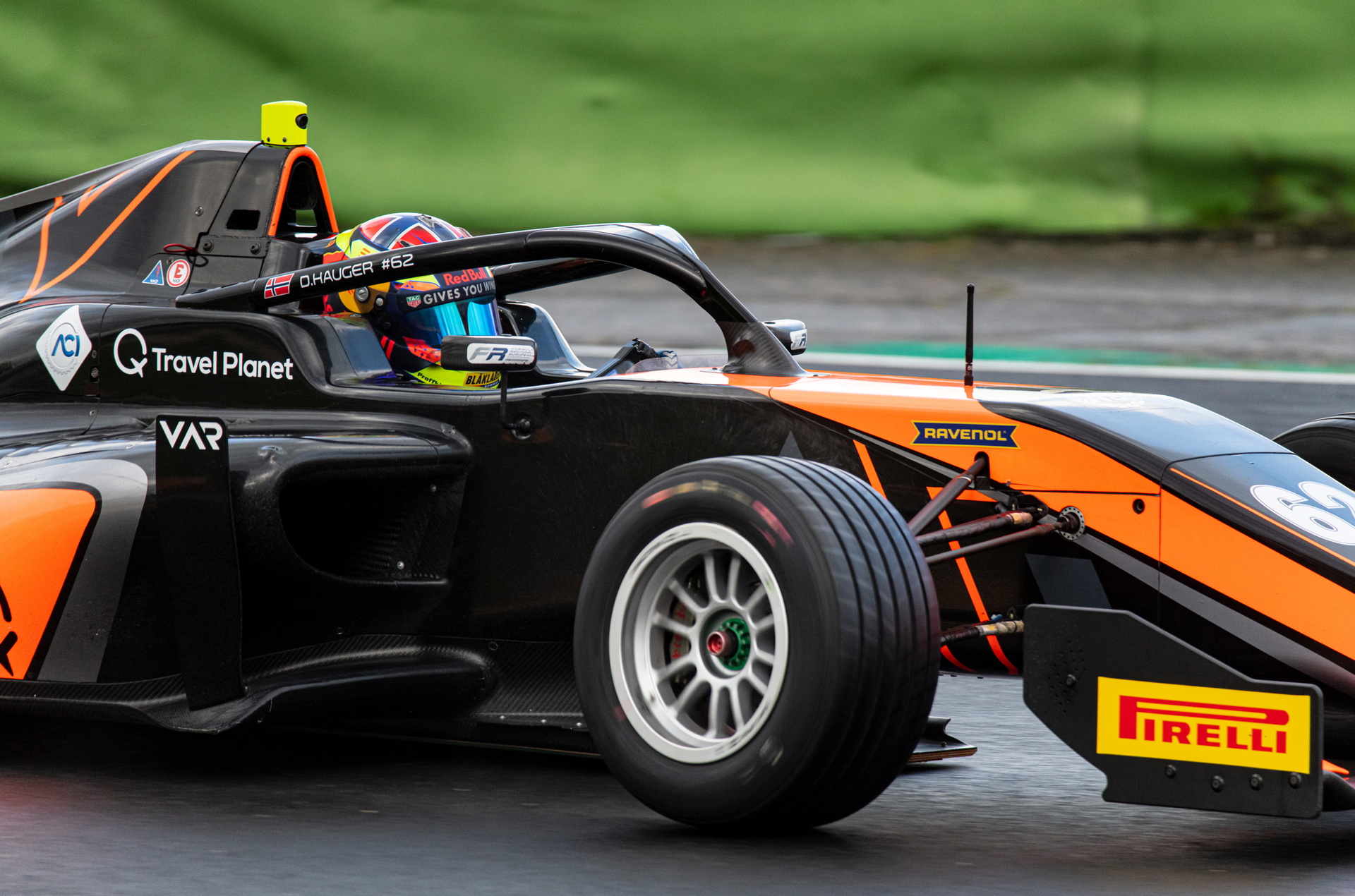 The halo is a driver crash-protection system used in open-wheel racing series, which consists of a curved bar placed to protect the driver's head.