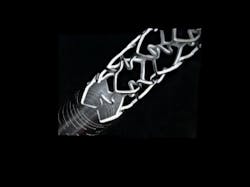 Example of a laser-cut metal structure resembling a vascular stent.