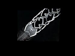 Example of a laser-cut metal structure resembling a vascular stent. Example of a laser-cut metal structure resembling a vascular stent.