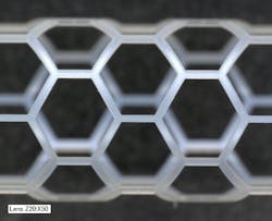 Polymer stent cut in a delicate honeycomb structure, made with ultrashort pulse laser cutting. Polymer stent cut in a delicate honeycomb structure, made with ultrashort pulse laser cutting.