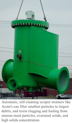 Acme Strainers Hoisted Unit With Caption