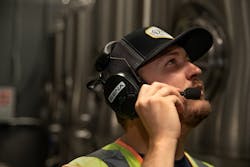 Figure 2: Mesh headsets, such as those using Sena's proprietary Mesh Intercom protocol, can connect a virtually unlimited number of workers over large worksites. Figure 2: Mesh headsets, such as those using Sena's proprietary Mesh Intercom protocol, can connect a virtually unlimited number of workers over large worksites.