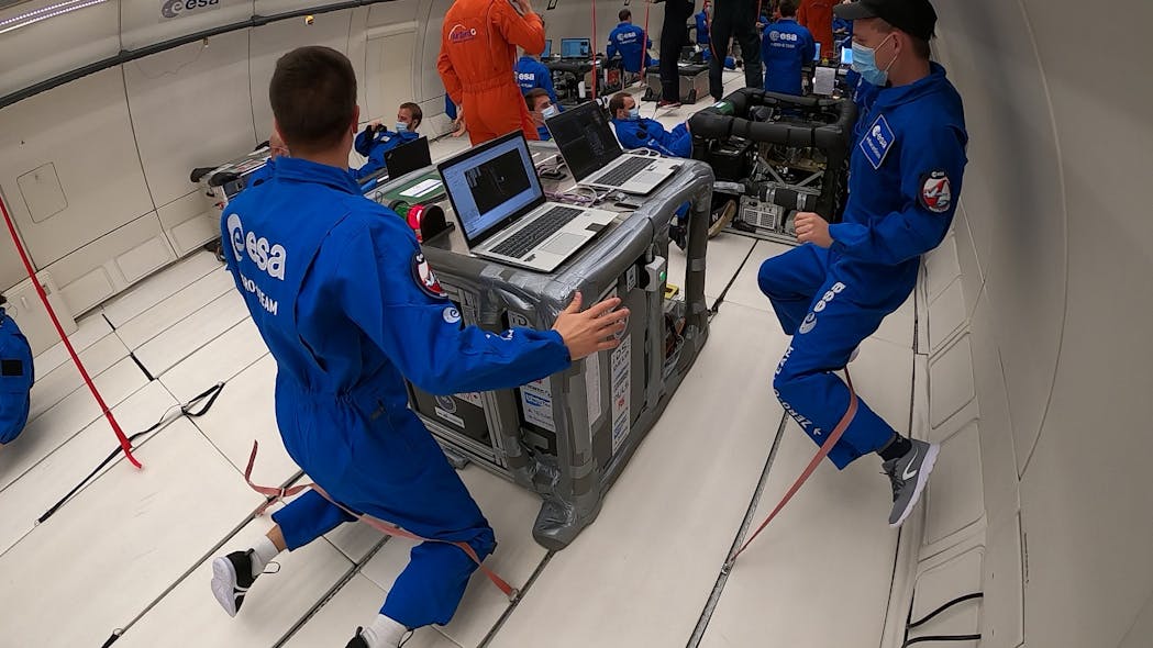 Figure: During the parabolic flight of the esa program FYT, zero gravity prevails for 20 seconds.