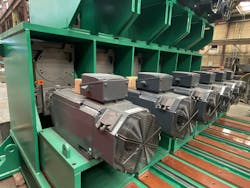 As you can see, there’s little room to spare between each of the eleven gearbox and motor subassemblies. As you can see, there’s little room to spare between each of the eleven gearbox and motor subassemblies.