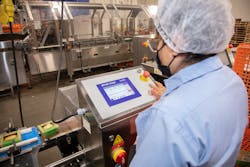 The C33 checkweigher at Table Talk Pies detects and rejects over and under-weight packages. The C33 checkweigher at Table Talk Pies detects and rejects over and under-weight packages.