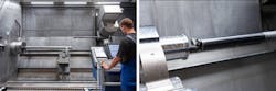 With the M80X MILLTURN complete machining center, which has a machining length of 4,500 mm, there are no limits to deep internal machining. Kersten has a variety of vibration-damped boring bars available for this purpose. With the M80X MILLTURN complete machining center, which has a machining length of 4,500 mm, there are no limits to deep internal machining. Kersten has a variety of vibration-damped boring bars available for this purpose.