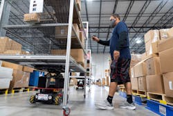 After the associated loads a case onto the cart, the bar code is scanned to validate picking. After the associated loads a case onto the cart, the bar code is scanned to validate picking.