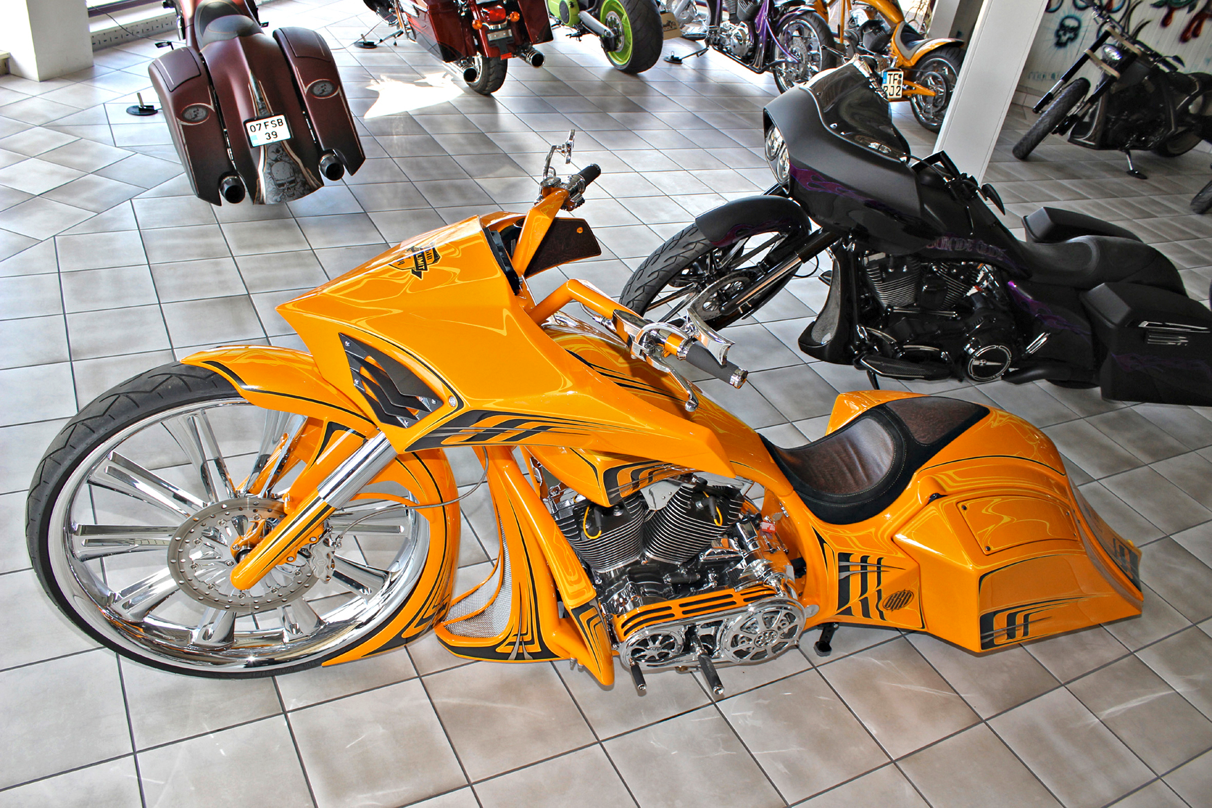 A custom-redesigned Harley-Davidson, by Fred Kodlin Motorcycle in Borken, Germany.