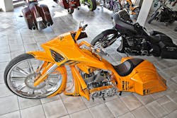 A custom-redesigned Harley-Davidson, by Fred Kodlin Motorcycle in Borken, Germany. A custom-redesigned Harley-Davidson, by Fred Kodlin Motorcycle in Borken, Germany.