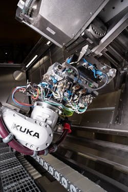 A special gripper is able to automatically change over long and heavy prismatic tools. A special gripper is able to automatically change over long and heavy prismatic tools.