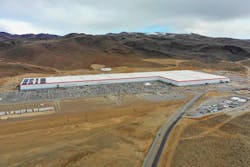 Tesla's gigafactory in Nevada. Tesla's gigafactory in Nevada.