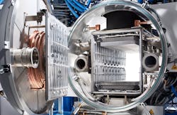 Advances in high vacuum hot presses now allow superior pressure control and rapid cooling systems to improve the bond, increase yields and significantly decrease cycle time. Advances in high vacuum hot presses now allow superior pressure control and rapid cooling systems to improve the bond, increase yields and significantly decrease cycle time.