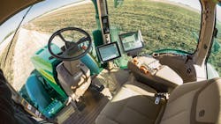 John Deere autonomous farm tractor. John Deere autonomous farm tractor.
