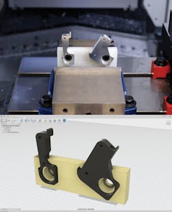The metal workholding jaws (top) can scratch parts made of softer metals and other materials. The 3D-printed version (bottom) uses softer metal jaws that will not harm the surfaces of the pieces they hold in place for CNC machining. The metal workholding jaws (top) can scratch parts made of softer metals and other materials. The 3D-printed version (bottom) uses softer metal jaws that will not harm the surfaces of the pieces they hold in place for CNC machining.
