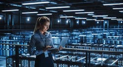 computer worker on 5G laptop computer worker on 5G laptop