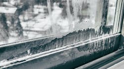 Window Covered in Ice