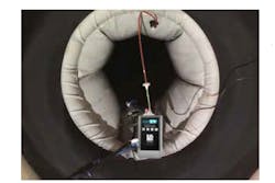 Figure 6: Weld Purge Monitor in use during pipe welding. Figure 6: Weld Purge Monitor in use during pipe welding.