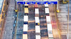 Trucks Waiting at Port
