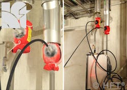 Huntingdon Fusion Technique's Qwik-Freeze Pipe-Freezing System. Huntingdon Fusion Technique's Qwik-Freeze Pipe-Freezing System.