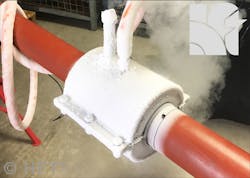 Huntingdon Fusion Techniques' Accu-Freeze Pipe-Freezing System. Huntingdon Fusion Techniques' Accu-Freeze Pipe-Freezing System.