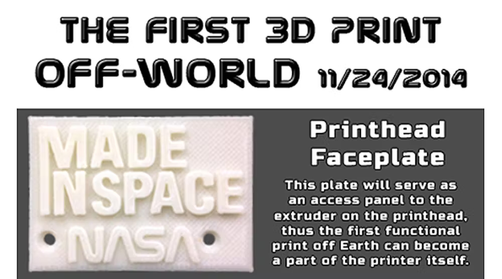 NASA 3D Printed Nameplate