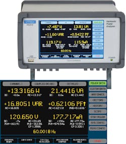 Figure 2: Vitrek PA920 Power Analyzer - The analyzer’s power data screen shows necessary lighting parameters. Figure 2: Vitrek PA920 Power Analyzer - The analyzer’s power data screen shows necessary lighting parameters.